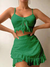 3-Piece Beach Bikini Set – Flirty Ruffles & Summer Elegance