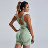 Seamless 2-Piece Yoga Set – Vest & High-Waist Shorts Supportive • Stylish • Ultra-Comfortable