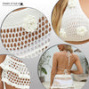 Crochet Two-Piece Bikini Set – Floral Hooked Swimsuit & Beach Cover-Up
