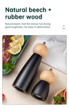 Adjustable Wood Pepper & Salt Grinder – Manual Ceramic Grinding Mill