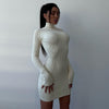 Hollow-Out Sexy Tight-Fitting Woolen Dress – Short Length