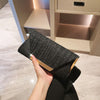 Metallic Mini Clutch – Black & Gold | Elegant Solid Color Evening Bag