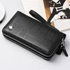 Men’s Genuine Leather Long Wallet – Multifunctional Clutch & Zipper Bag