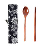 Japanese Style Wooden Tableware Set – Spoon, Fork & Chopsticks (3 Pieces)