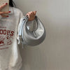 Small Silver Leather Crossbody Bags for WomenTrend Underarm Handbags and Purses Chain Armpit Shoulder Side Bags