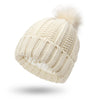 Satin-Lined Knit Beanie – Winter Pom Pom Hat