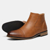 Men’s Plus-Size Chelsea Boots – Side Zipper Leather Low Heel