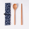 Japanese Style Wooden Tableware Set – Spoon, Fork & Chopsticks (3 Pieces)
