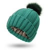 Satin-Lined Knit Beanie – Winter Pom Pom Hat