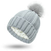 Satin-Lined Knit Beanie – Winter Pom Pom Hat