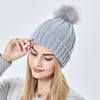 Satin-Lined Knit Beanie – Winter Pom Pom Hat