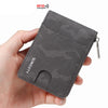 Men’s RFID PU Leather Zipper Wallet – Multi-Card Camouflage Organizer
