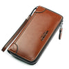 Men’s PU Leather Long Wallet – Large Capacity Clutch