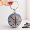 Round Crystal Basketball Evening Bag – Sparkling Gradient Handheld Clutch