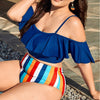 Plus Size Split Swimwear – Sexy Printed Large Size Swimsuit
