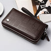 Men’s Genuine Leather Long Wallet – Multifunctional Clutch & Zipper Bag