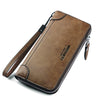 Men’s PU Leather Long Wallet – Large Capacity Clutch