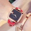 Elegant Square Quartz Bracelet Watch – Leather Strap & Rose Gold Buckle