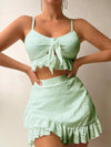 3-Piece Beach Bikini Set – Flirty Ruffles & Summer Elegance