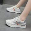 Round Toe Lace-Up Athletic Sneakers – Sleek Satin Mid-Heel Comfort