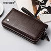 Men’s Genuine Leather Long Wallet – Multifunctional Clutch & Zipper Bag