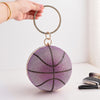 Round Crystal Basketball Evening Bag – Sparkling Gradient Handheld Clutch