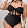 Women's Large Size Triangle Linked Strap Tube Top Swimsuit – Black, Sexy & Backless