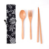 Japanese Style Wooden Tableware Set – Spoon, Fork & Chopsticks (3 Pieces)