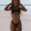 Hollow-Out Split Bikini β Sexy Solid Color Swimsuit for Women