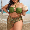 Plus Size Halter Split Swimsuit – 3-Piece Sexy Bikini Set
