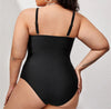 Women's Large Size Triangle Linked Strap Tube Top Swimsuit – Black, Sexy & Backless