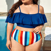 Plus Size Split Swimwear – Sexy Printed Large Size Swimsuit