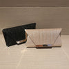 Metallic Mini Clutch – Black & Gold | Elegant Solid Color Evening Bag