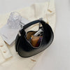 Small Silver Leather Crossbody Bags for WomenTrend Underarm Handbags and Purses Chain Armpit Shoulder Side Bags