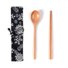 Japanese Style Wooden Tableware Set – Spoon, Fork & Chopsticks (3 Pieces)