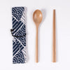 Japanese Style Wooden Tableware Set – Spoon, Fork & Chopsticks (3 Pieces)