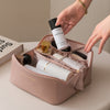 Large Travel Makeup Bag – Portable PU Leather Cosmetic Organizer