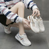 Round Toe Lace-Up Athletic Sneakers – Sleek Satin Mid-Heel Comfort