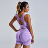 Seamless 2-Piece Yoga Set – Vest & High-Waist Shorts Supportive • Stylish • Ultra-Comfortable