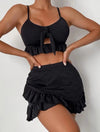 3-Piece Beach Bikini Set – Flirty Ruffles & Summer Elegance